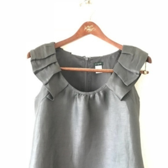 J. Crew Rumpled Meron Linen & Silk Shift Dress 0 - Picture 3 of 8
